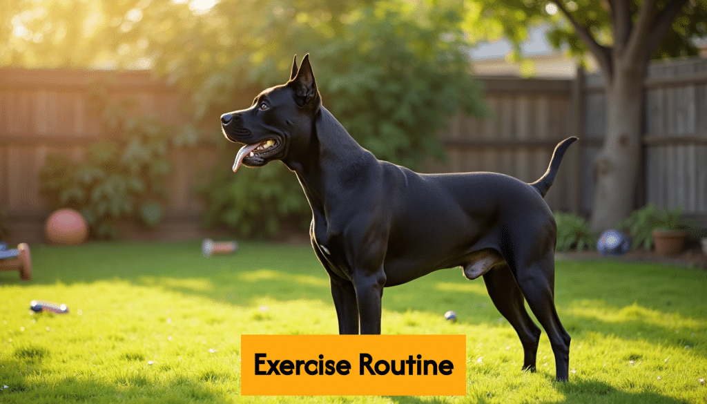 Cane Corso standing in bright yard