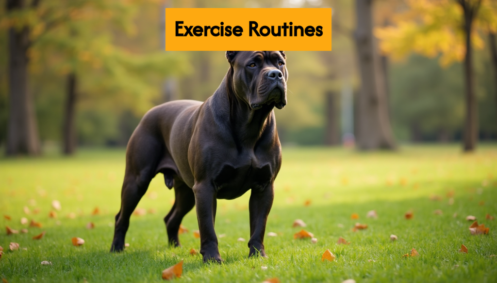 Muscular Cane Corso standing outdoors calm and alert
