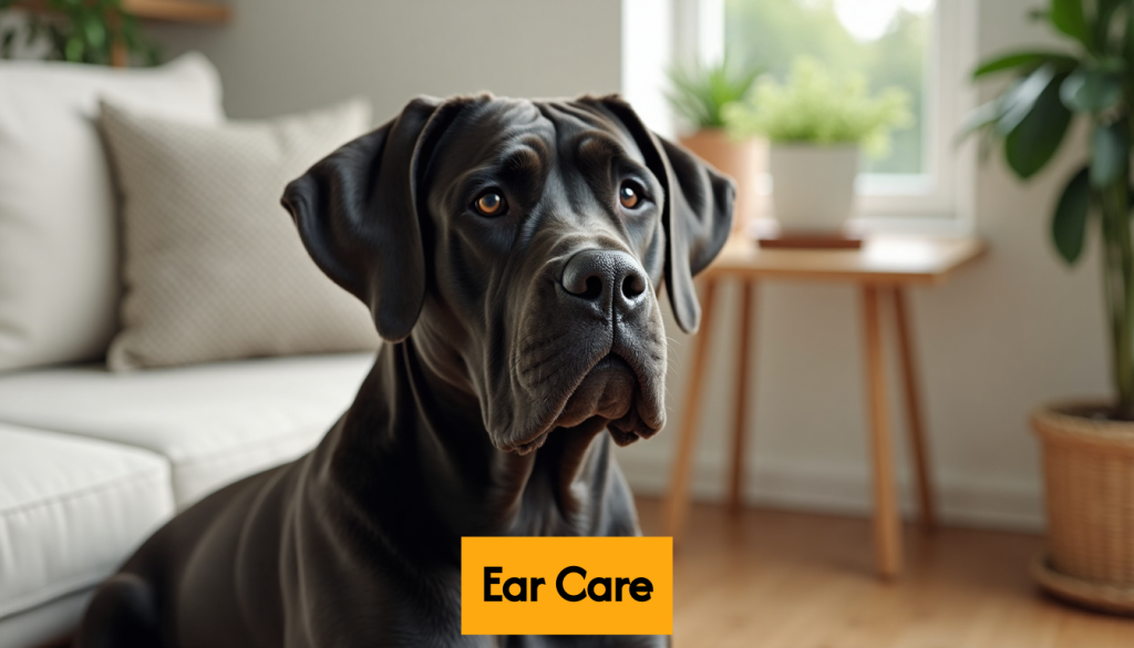 Healthy Cane Corso dog with clean ears